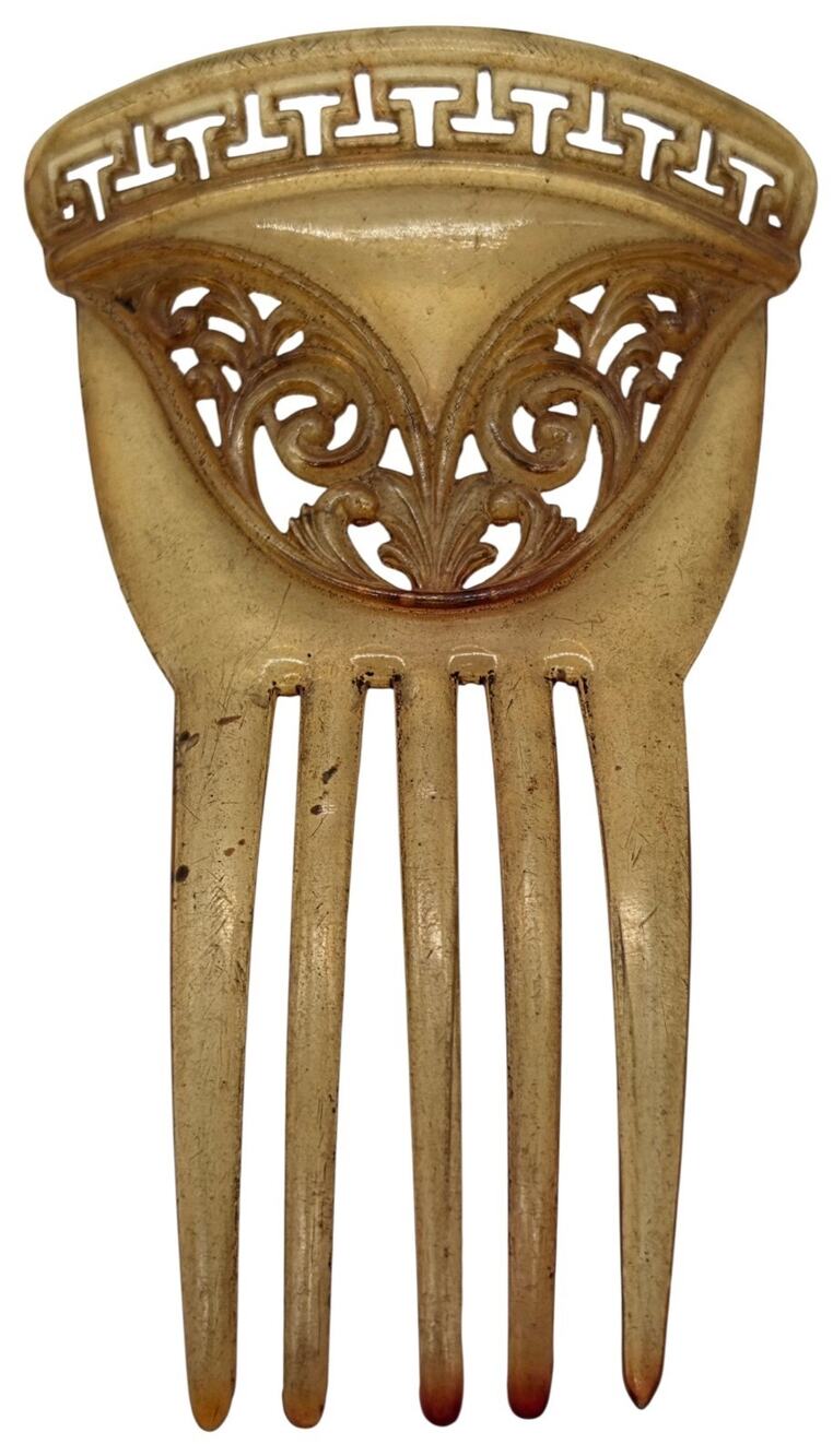 ANTIQUE VICTORIAN CELLULOID HAIR COMB